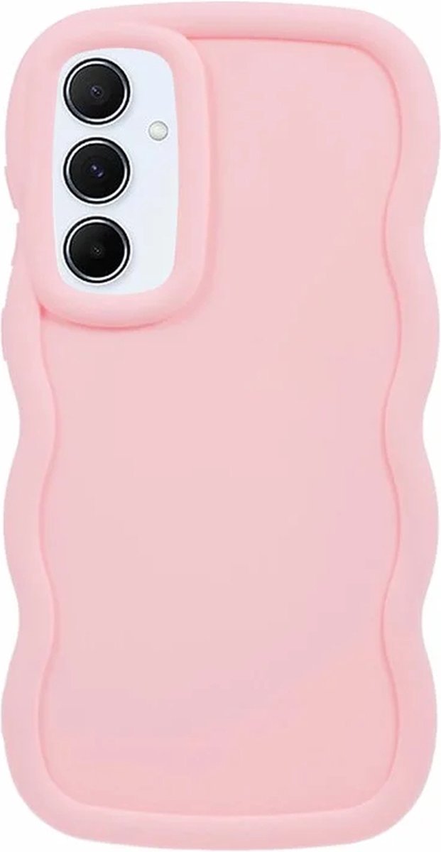 Hoesje geschikt voor Samsung Galaxy S24 FE - Phonesta Wavy Silicone Back Cover - Roze