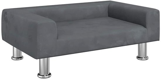 vidaXL Donkergrijze Fluwelen Hondenmand - 70x45x26,5 cm Hondenbed - Hondenmand - Velvet Hond Bed - Donkere Grijze Hondenmand - Klein Hondenbed