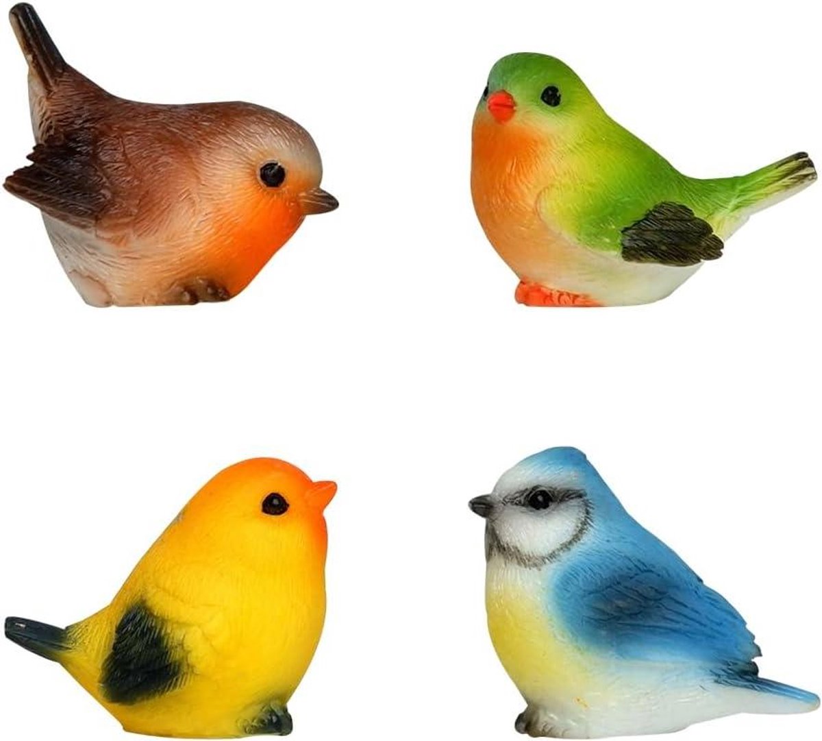 4Pcs Miniatuur Vogel Beeldjes voor Micro Landschap - Leuke Dier Fairy Tuin Decoraties