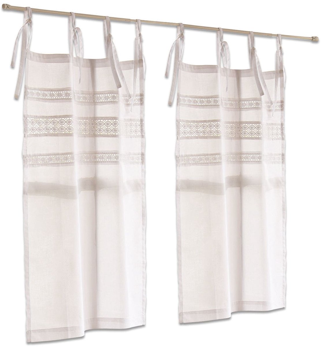 Loberon Vitrage set van 2 Aibre wit