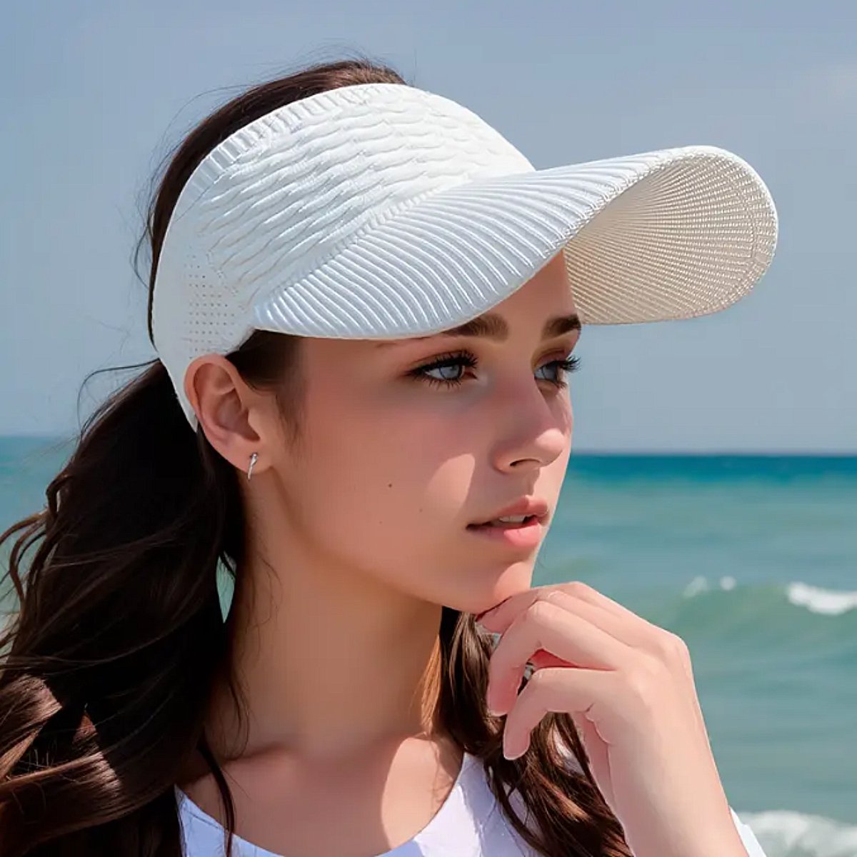 LaGloss® Dames Zomer Pet WIT – Modieuze Zonneklep voor Dames - Zomerse Bescherming