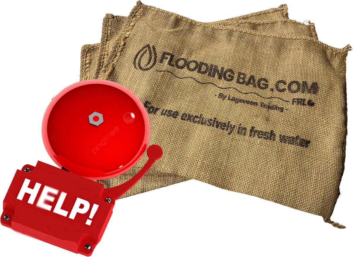 Noodpakket dreigende overstroming - floodingbag - overstroming zakken. 15 stuks