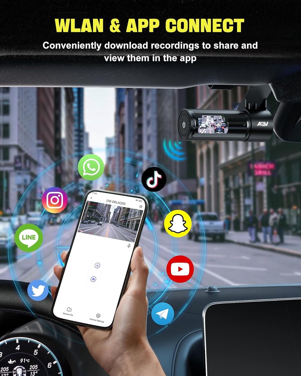 Dashcam - Daschcams - Auto - Camera - Vooruit - Achteruit - Video - Autobeveiliging - Parkeerbeveiliging - Recording - Dag en Nacht - Schadepreventie – foto 2