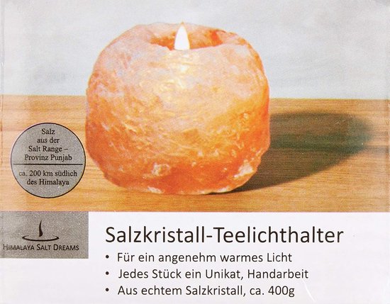 Photophore Rock - Cristal de sel - 400 g - Oranje - Natuursteen