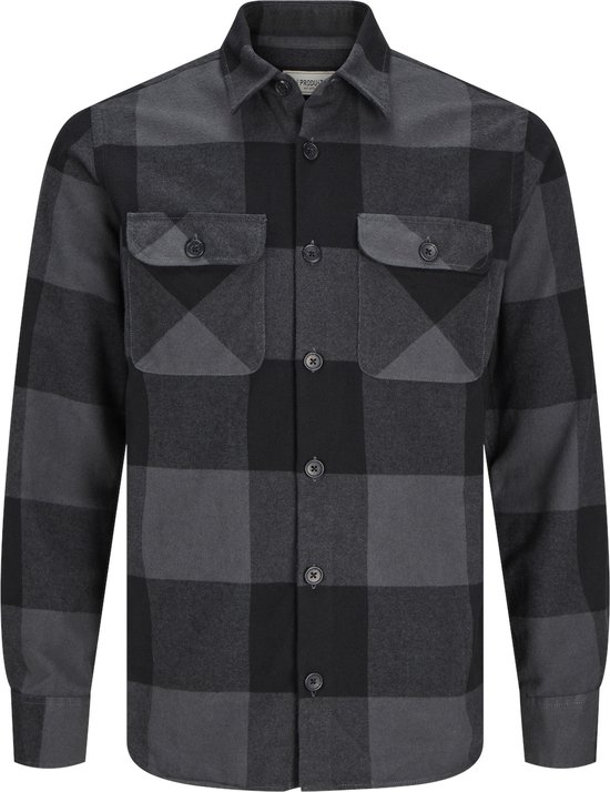 Produkt - Heren Overhemden Dean Check Overshirt - Grijs - Maat S