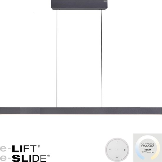 Neuhaus PURE - Lampe suspendue e-Lift + e-Slide L 120-200 cm noir