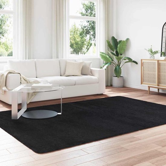 vidaXL - Tapis à poils longs - NAVARRA - 200x290 - cm - polyester - noir