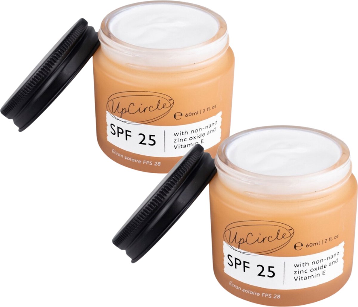 UpCircle Zonnebrand crème - SPF 25 - Upcycled frambozen - Face - UVA - UVB Filters - 60 ML - 2 stuks