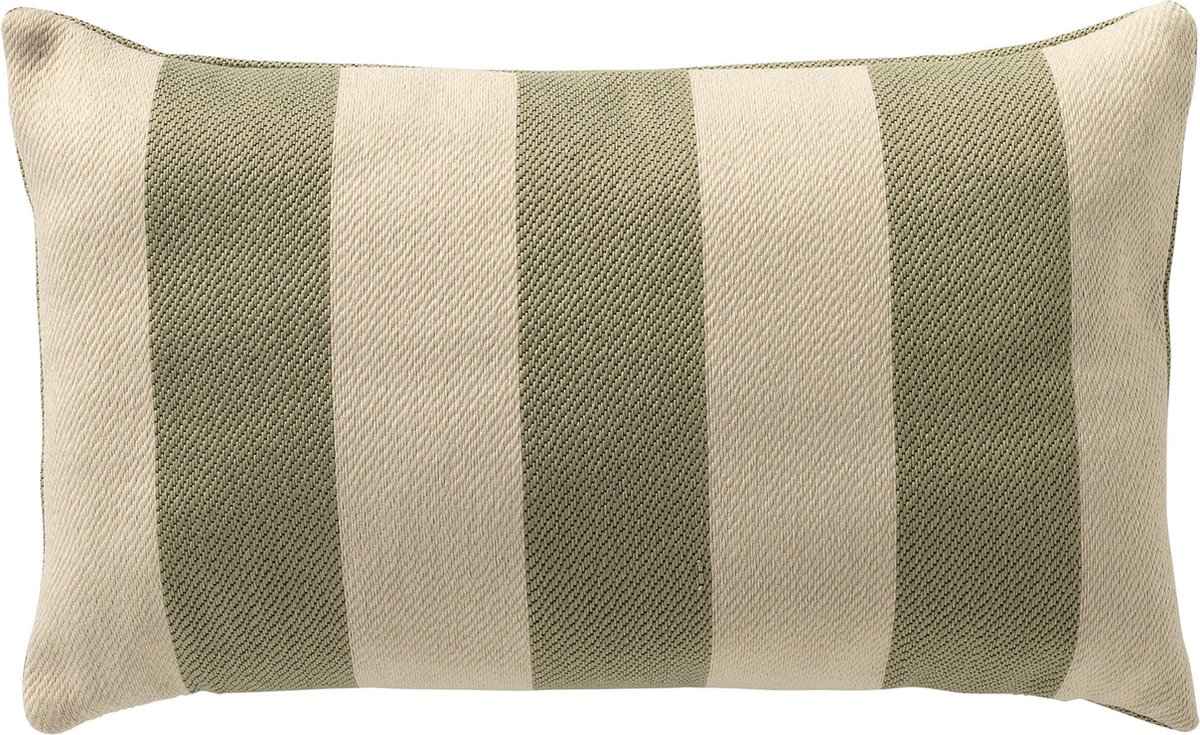 Dutch Decor CYRUS - buitenkussen 30x50 cm - waterafstotend en uv-bestendig - gestreept - Swamp - groen