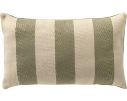 Dutch Decor CYRUS - buitenkussen 30x50 cm - waterafstotend en uv-bestendig - gestreept - Swamp - groen