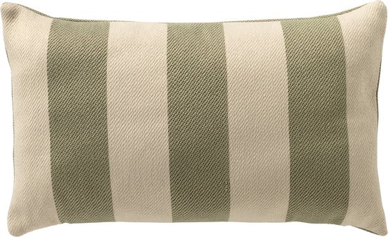 Dutch Decor CYRUS - buitenkussen 30x50 cm - waterafstotend en uv-bestendig - gestreept - Swamp - groen
