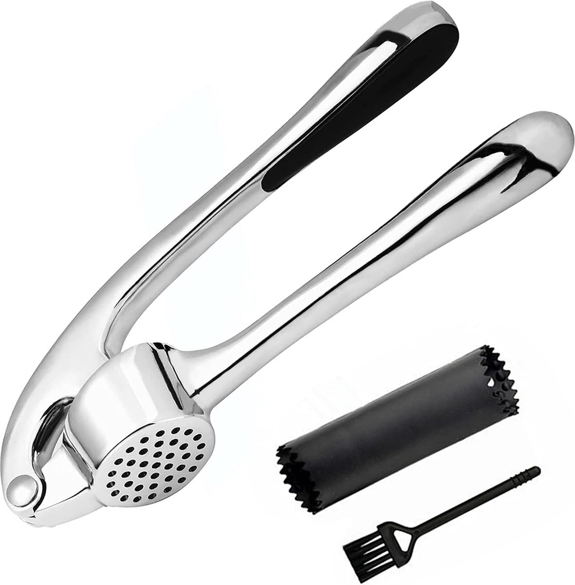 Goodivery ® Knoflookpers met Ergonomische Handgreep en Reinigingsborstel