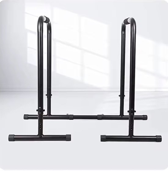 Dip Station Zwart - Verstelbare Pull Up & Push Up Bars - Calisthenics Fitness Apparaat - Krachttraining voor Hele Lichaam - 78 tot 100cm