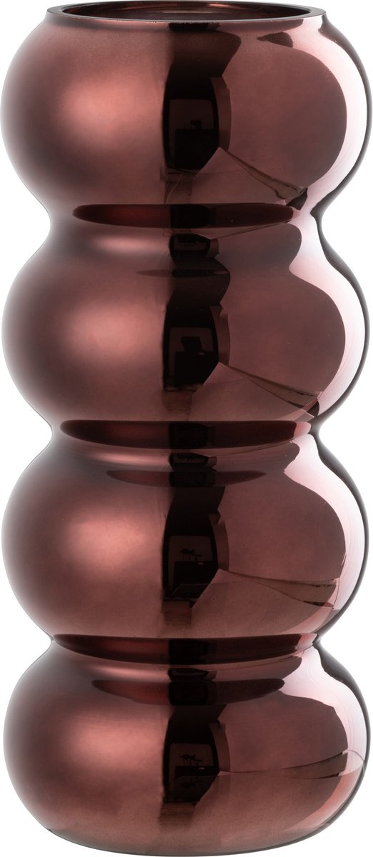 J-Line vaas Rups - glas - pruim - 30 cm hoog Paars