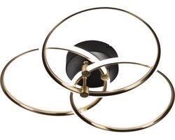 Lumidora Plafondlamp 75023 - Plafonniere - CUZCO - 3 Lichts - Ingebouwd LED - 24.0 Watt - 2400 Lumen - 2700 Kelvin - Zwart - Goud - Messing (kleur) - Kunststof