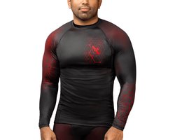 Hayabusa Geo Long Sleeve Rashguard - Zwart, Rood