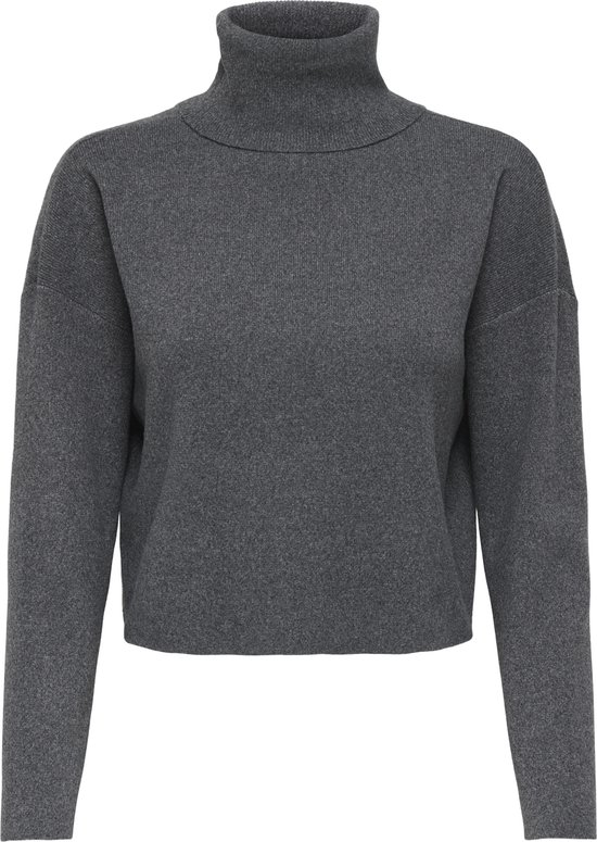 Only Trui Onlama Life Ls Rib Rollneck Cc Knt 15350404 Medium Grey Melange Dames Maat - M