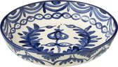 J-Line schaal Granada Low - keramiek - wit/blauw - large