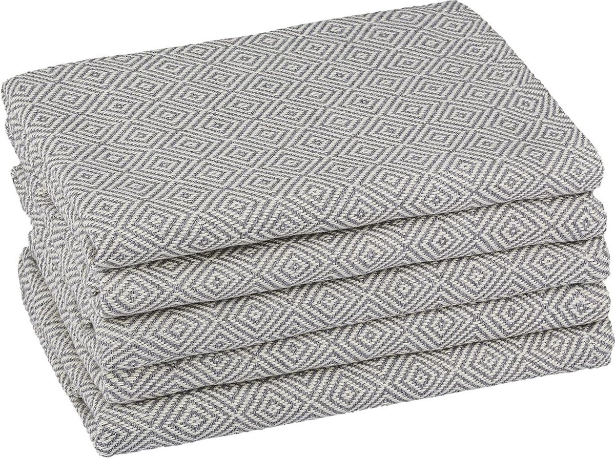 Goodivery ® Stijlvolle en Functionele Keukenhanddoeken Set van 5 in Grijs, 40 x 70 cm