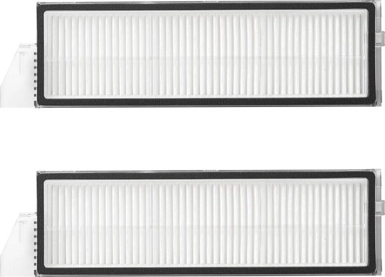 Twee witte filters met zwart frame.