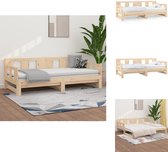 vidaXL Canapé-lit Bois de pin Massief - 203,5 x 160 x 69,5 cm - Design réversible - Lit