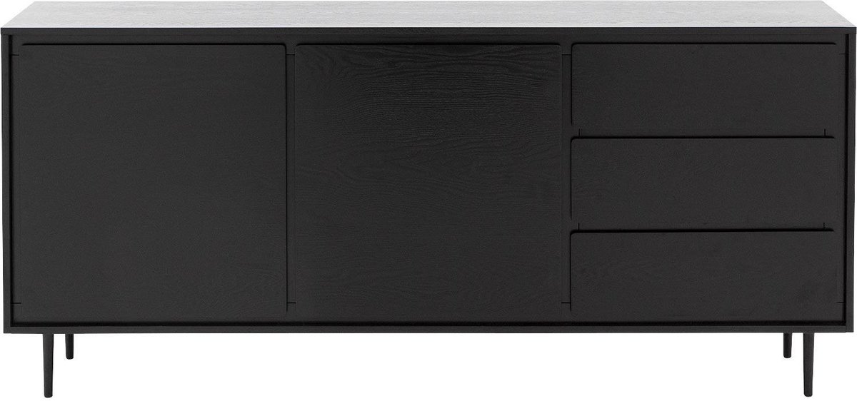 Goossens Dressoir Trani, 2 Deuren 3 Laden - Hout Zwart