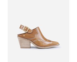 Bronx Next-low-kole Dames Slingback - Cognac