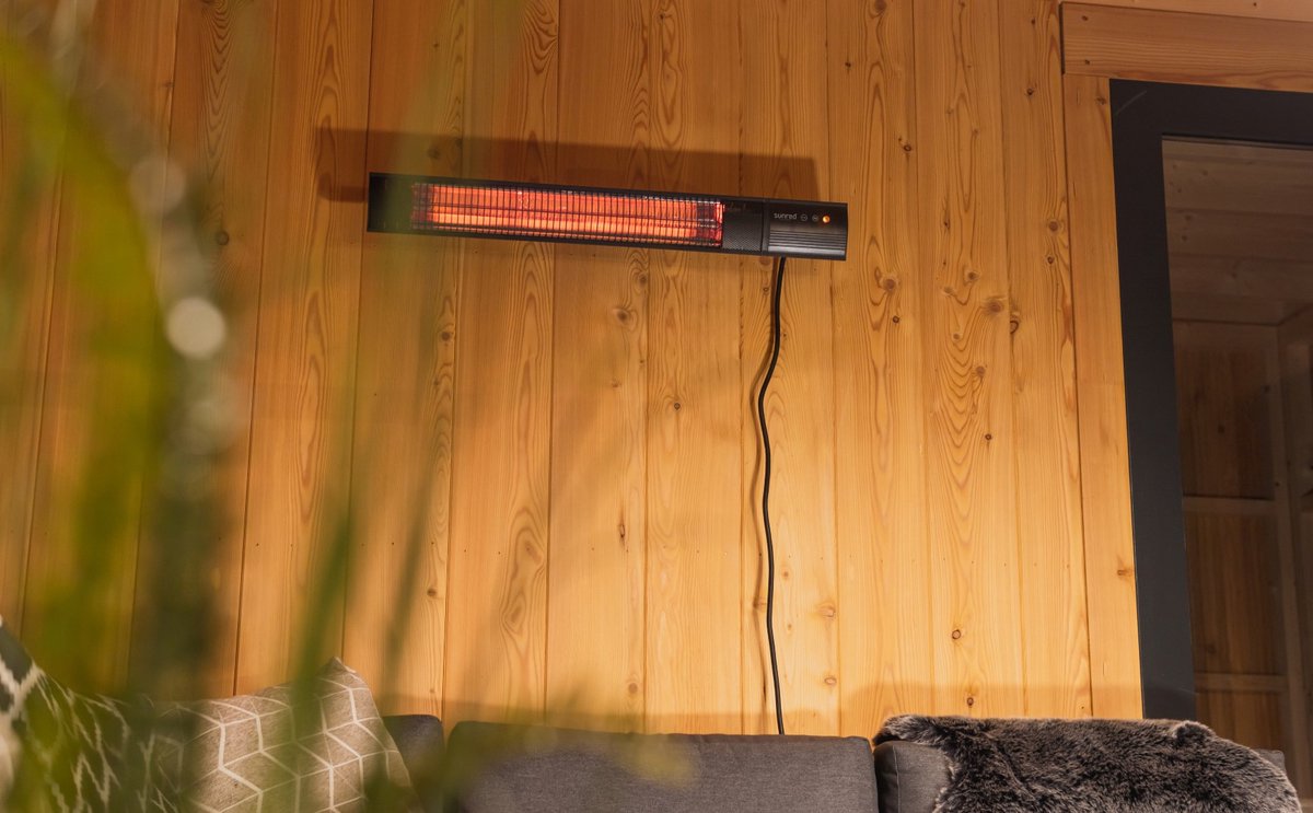 Sunred - Terrasverwarmer - Dark lijn - Zwart - Wand model - Carbon rosé goud technologie - 2500 W - ECO - 3 standen - Afstand bestuurbaar - Elektrische heater – foto 8