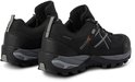Zwarte wandelschoenen met grijze accenten, waterdicht en ademend, met oranje Regatta logo op de zijkant.