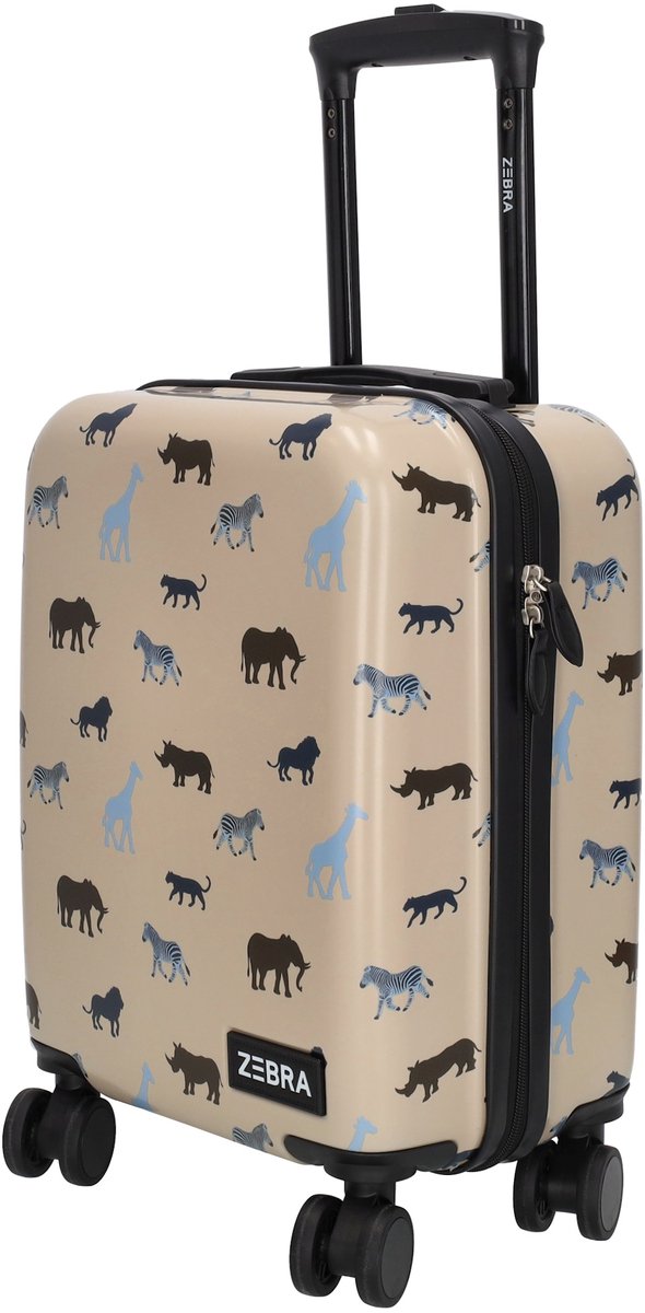 Zebra Trends Avonturier Kinder Koffer - Vakantie - ABS - 4 wielen - Handbagage Trolley - Dieren - Camel