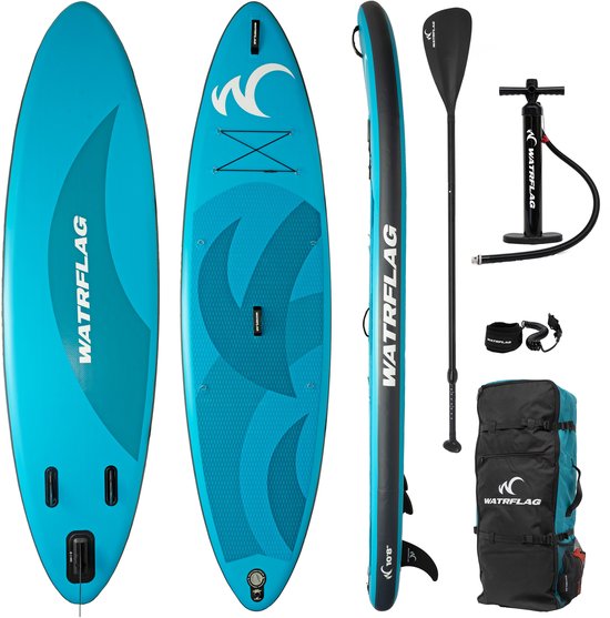 Watrflag Plané SUP Board 10'8'' Set - 325 cm - Allround Opblaasbaar Stand Up Paddle Board met peddel, pomp, luxe rugzak en FREE DRY BAG
