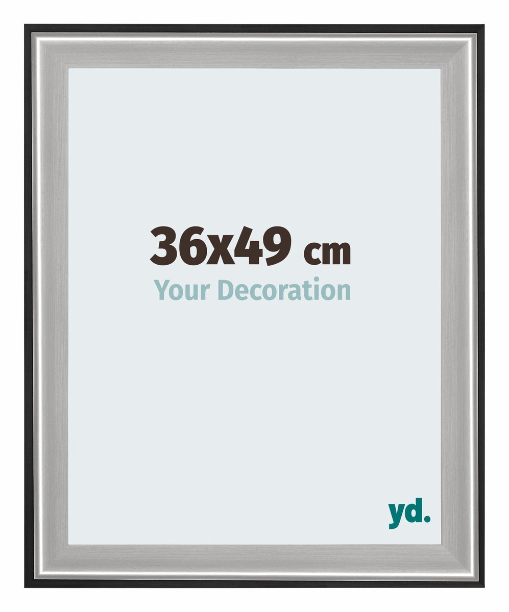 Your Decoration - Puzzellijst 36x49 cm - Zwart Zilver Gepolijst - Puzzellijst 500-1000 stukjes - Hout Fotolijst - Birmingham
