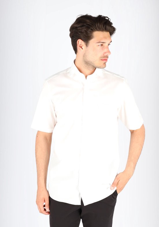 Casa Moda Chemise unie blanche à manches courtes Kent Modern Fit - 44