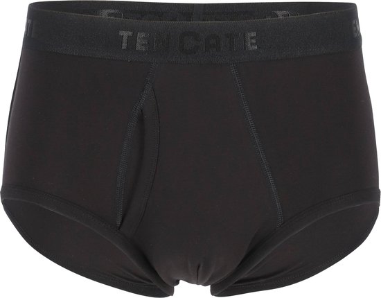 Zwarte Ten Cate slip met gulp. Zwarte elastische band met logo.