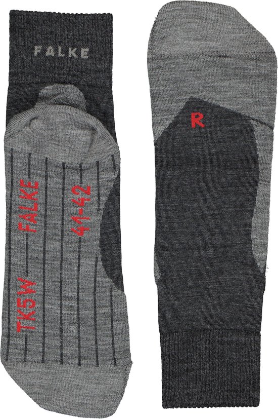 Chaussettes de randonnée FALKE TK5 courtes pour femmes - Asphalt Melange - Taille 39/40