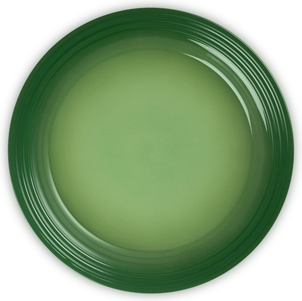 Le Creuset 4 aardewerken dinerborden Bamboo Green 27cm