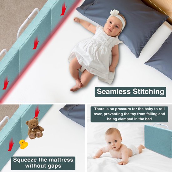 FIVMEN Bedhek, valbescherming, bed, 100 cm, bedbeschermingshek, kinderbed, 40-60 cm, 5 gaten, in hoogte verstelbaar, bedomranding, flexibele bedrandbescherming