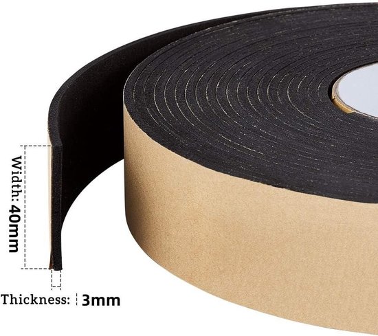 SOL 2 stuks tochtstrip 4 m x 10 mm, zelfklevende schuimtape voor deuren en raamafdichting, isolatiestrook voor spleten en scheuren, blokkeert koude lucht, stof en lawaai - gemakkelijk aan te brengen