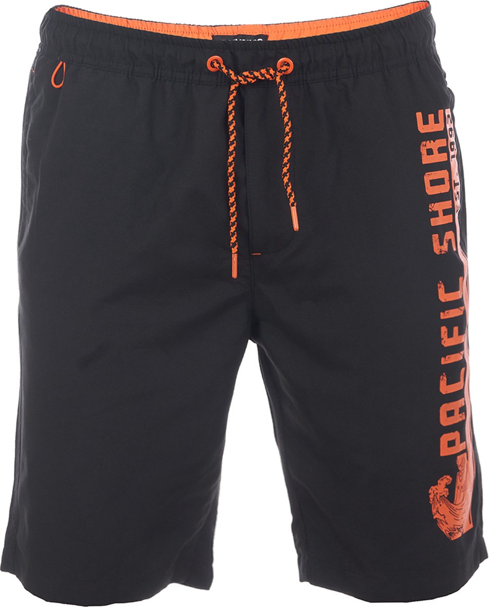 riverso Heren Short RIVJannik bequem Zwart 3XL Volwassenen Sportieve Zwembroek met Print