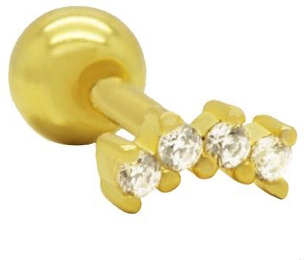 Karma Piercing Zirconia Bow | Goud