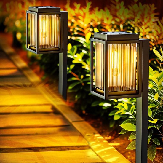 2 stuks buitenverlichting op zonne-energie, LED-wandlampen