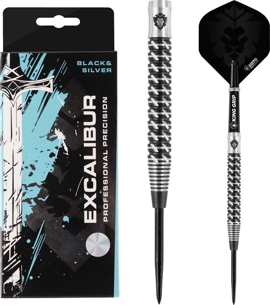 KOTO - Excalibur - 90% Darts - 21 Gram - Dartpijlen - Zwart & Zilver van KOTO — afbeelding 5