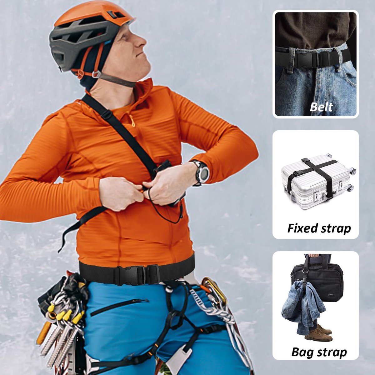 Verstelbare tailleband zwart 38 - elastische band nylon uniseks heren sportriem .