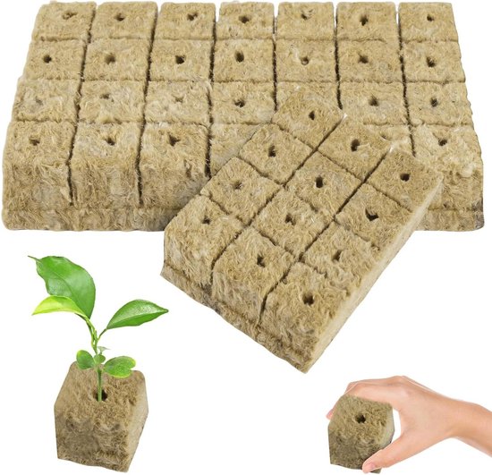 HOMURY Rockwool Cube Steenwol, kubus, 100 stuks, steenwol