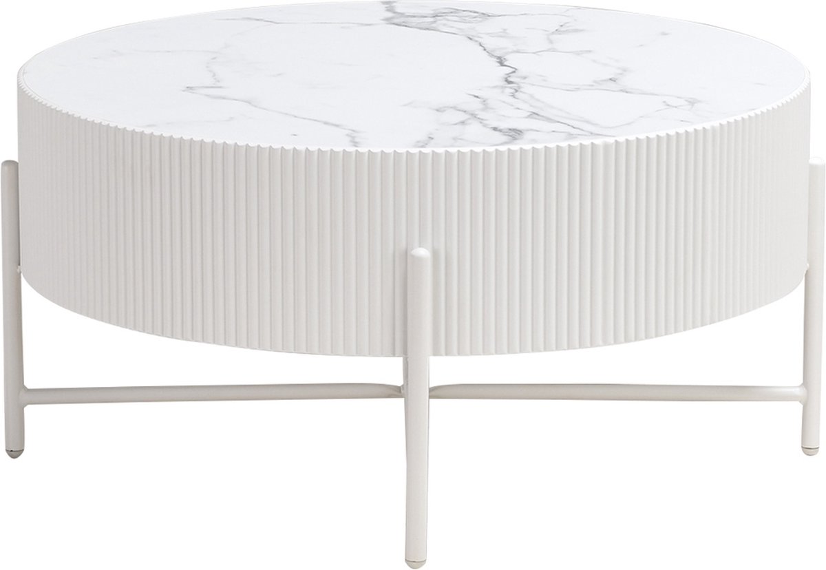 Salontafel Milo Wit Ø80cm - Giga Meubel