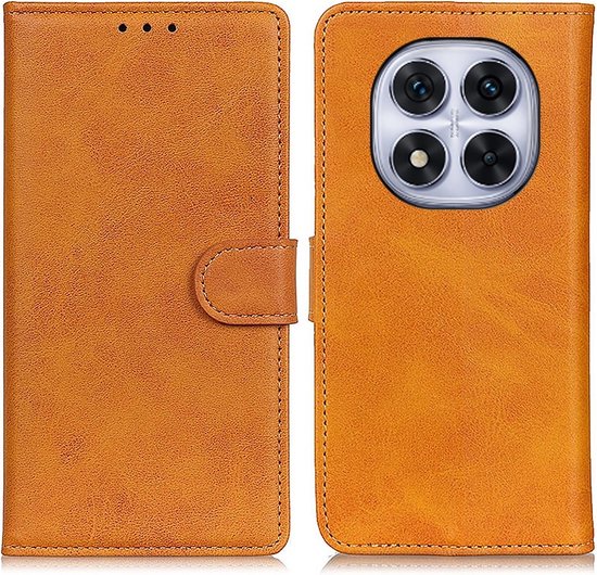 Coverup Case - Convient pour Xiaomi Redmi Note 14 Pro 4G Case - Coverup Luxe Book Case - Marron