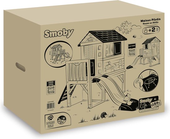Smoby - Speelhuis - Paalwoning met glijbaan - Vanaf 2 jaar - Stilthouse Smoby life