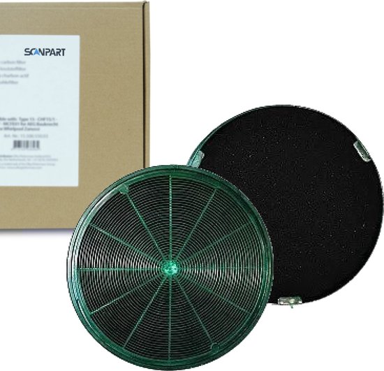 Scanpart Long Life actief koolstoffilter - Geschikt voor Neff 00668492 - Ø 200 mm - H 35 mm - Wasbaar - 2 stuks - Alternatief
