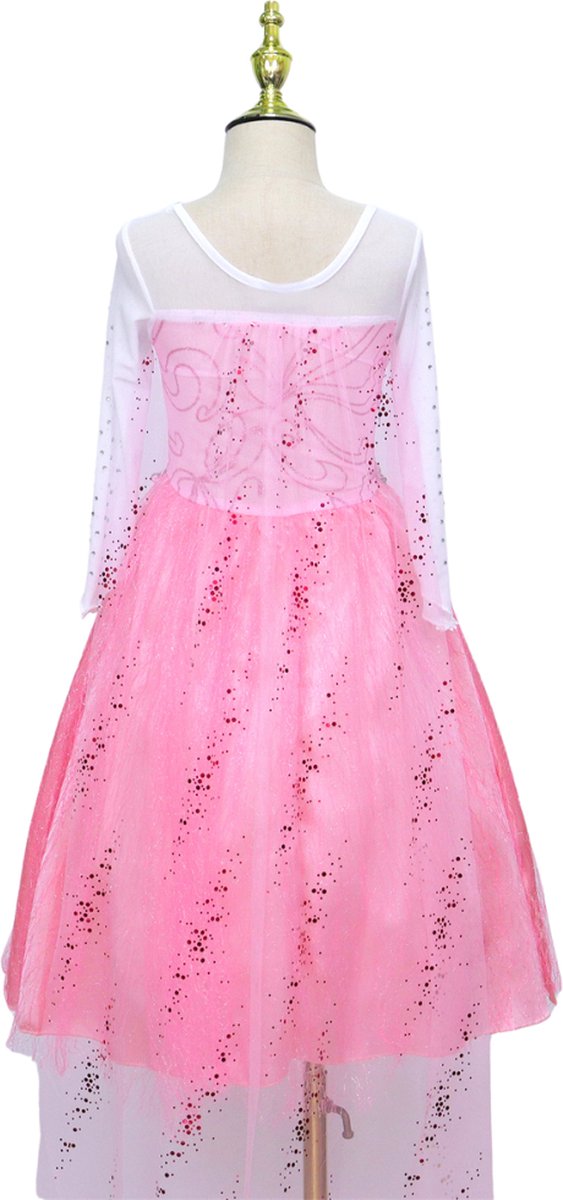 Joya Kids® Verkleed Jurk met Ster Roze | Glamour Jurk met sleep | Prinsessenjurk meisje | Verkleedjurk + Accessoires set | Roze | (120) — afbeelding 16