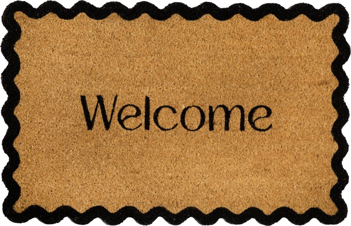 MD-Entree MD Entree - Deurmat - Kokosmat - Wave Welcome - 45 x 70 cm Beige